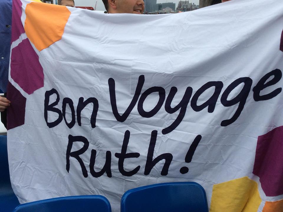 Banner with words 'Bon Voyage Ruth'