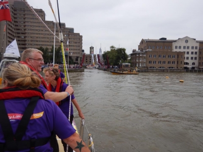Departed from St Katherine Dock and on the Thames